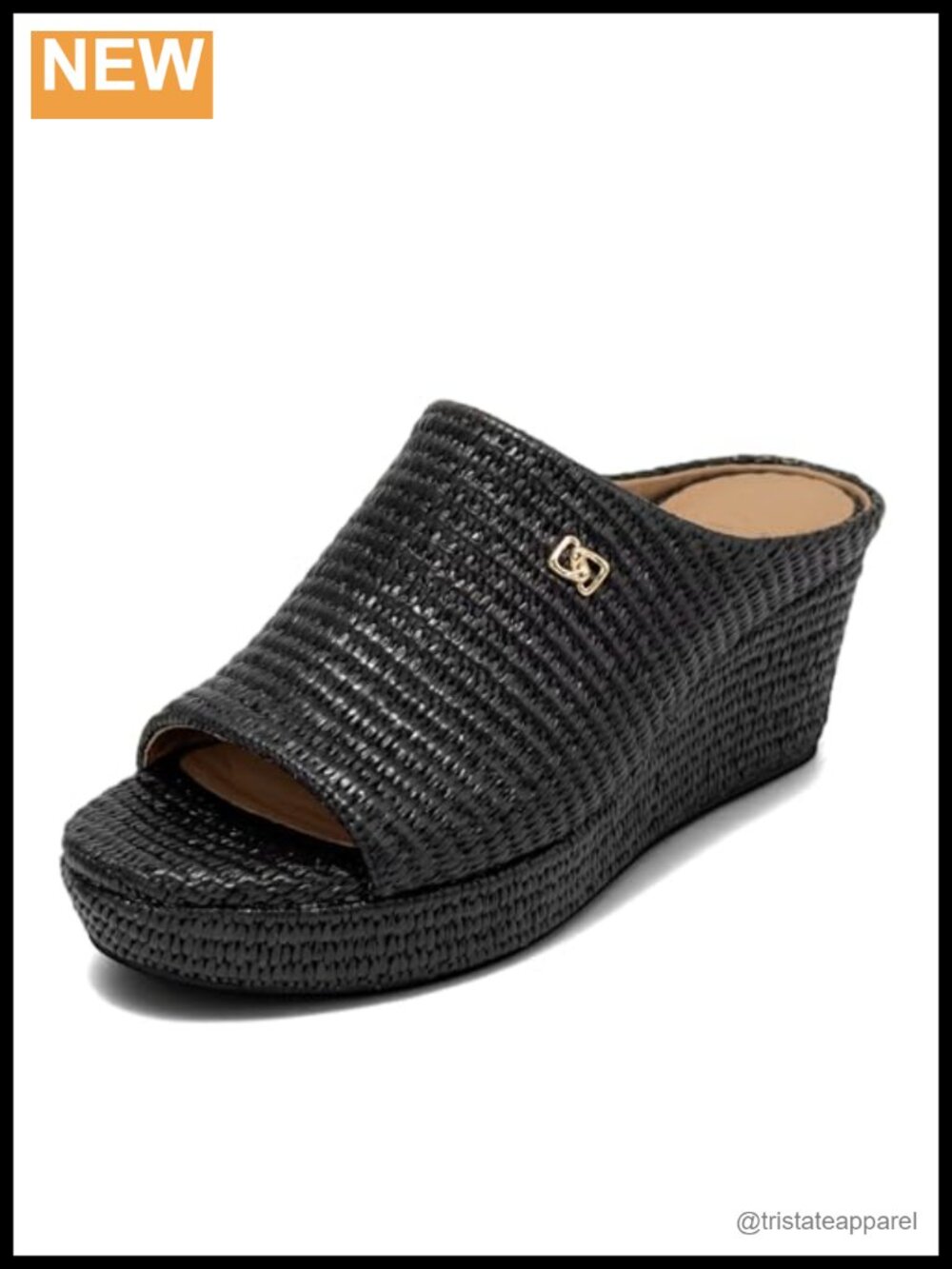 Cafe Wedge Sandal Basket Raffia OrthoLite Slip On Comfort Platform
